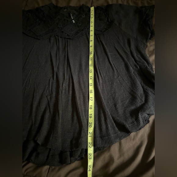 Free people black blouse cotton/lace - Picture 6 of 8